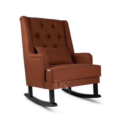 Schommelstoel - Sedia a dondolo - chaise bercante - schaukelstuhl - rocking chair - rust brown - brun - braun - maronne - back rockingchair