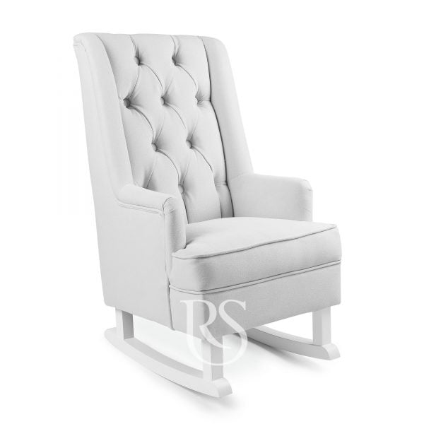Petite chaise berçante gris Little Royal Rocker Grey White perspective rocking seats