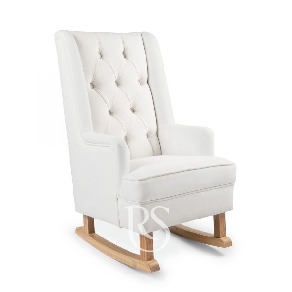 Kleine schommelstoel wit Little Royal Rocker White Natural Perspective rocking seats - sedia a dondolo stanza del bambino