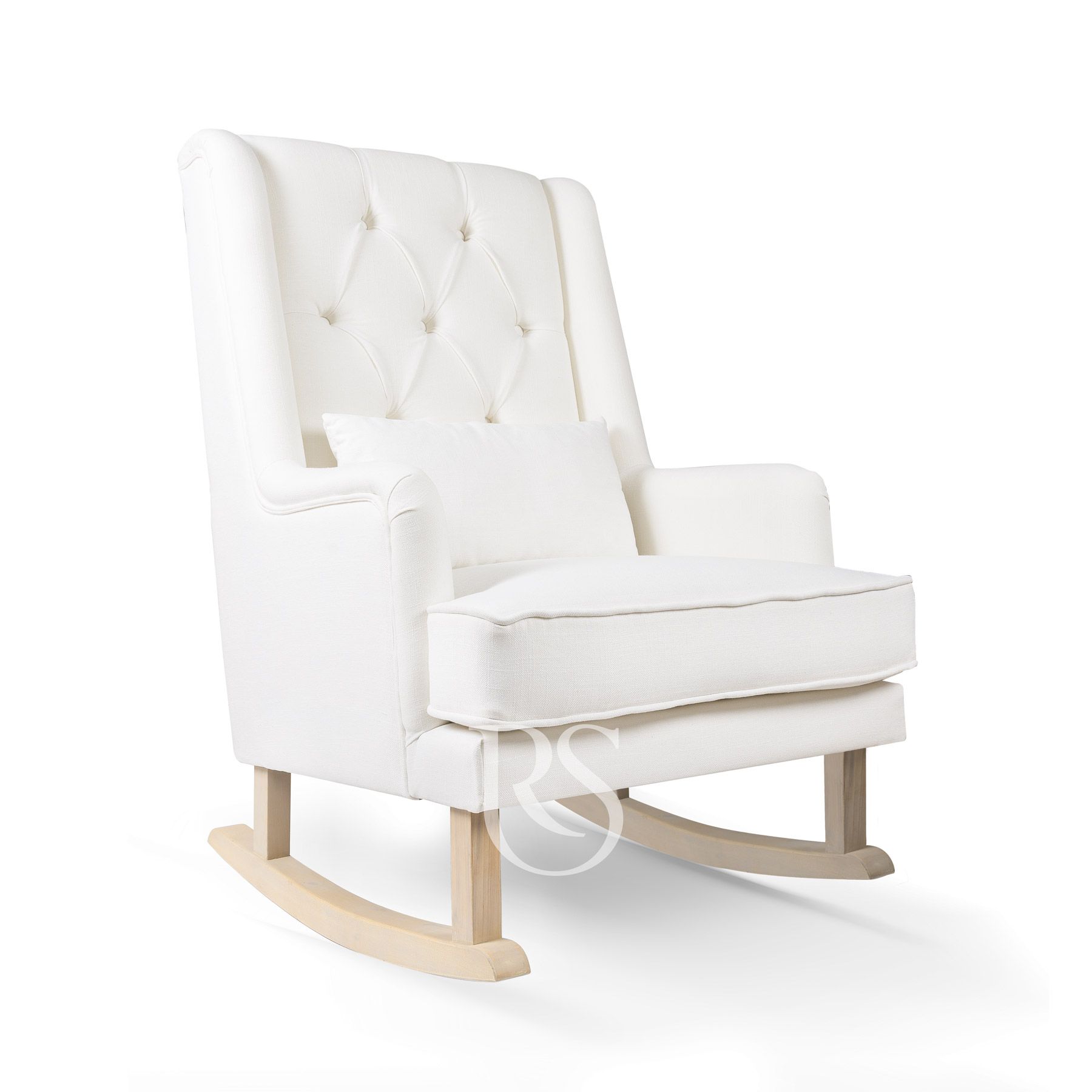 Schommelstoel wit met hout Royal Rocker Rocking Seats schommelstoel - bliss rocker grey wood perspective - schommelstoel - chaise a bascule - Schaukelstuhl
