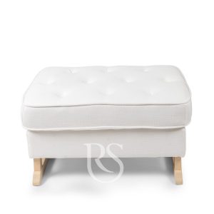 Voetbank Royal schommelstoel wit met hout Rocking Seats - pouf footstool - Poggiapiedi Royal
