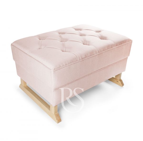 Voetbank roze met houten poten schommelstoel rocking seats
