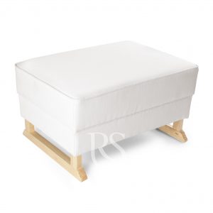 Royal footstool - white - natural wood- without buttons rockingseats