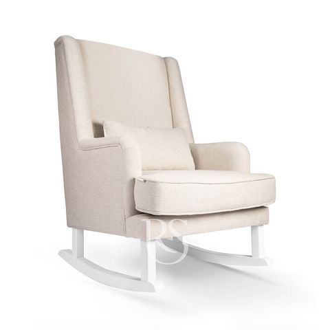 Bliss rocking chair - schommelstoel - schaukelstuhl - chaise bercante - sedia a dondolo - perspective - beige - white rockingseats rockingseats