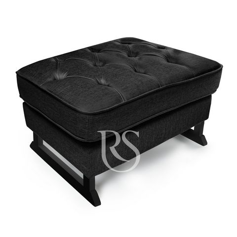 Royal footstool - voetbank - pouf - pied - black - black - noir - zwart - negro - schwarz rockingseats