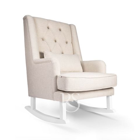 Royal rocking chair - schommelstoel - schaukelstuhl - chaise bercante - sedia a dondolo - perspective - beige - white rockingseats rockingseats