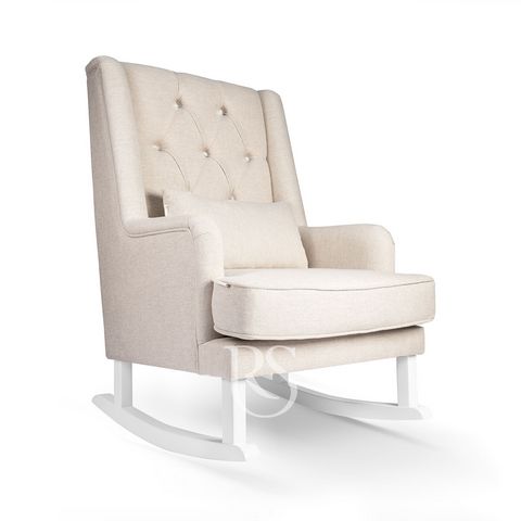 Royal rocking chair - beige - white - crystal- perspective -rockingchair