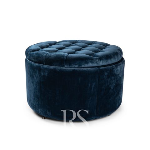 Storage box - round - blue- royal storage box - opbergbox - staubox - repose pied - babyroom-rockingchair